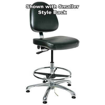 Bevco 9550L-E-V-BK - Integra-E 9000 Series ESD Chair - Static Control Vinyl - 21.5"-31.5" - ESD Mushroom Glides - Black