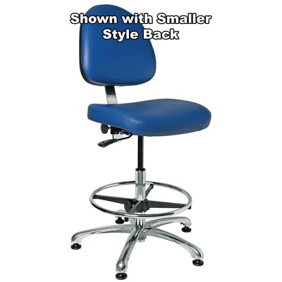 Bevco 9550L-S-V-BL - Integra 9000 Series Upholstered Office Chair - Vinyl - 21.5"-31.5" - Mushroom Glides - Blue