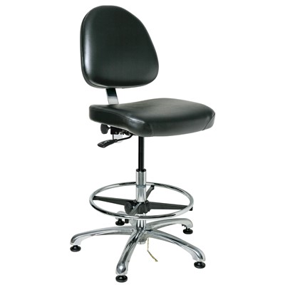 Bevco 9550M-E-V-BK - Integra-E 9000 Series ESD Chair - Static Control Vinyl - 21.5"-31.5" - ESD Mushroom Glides - Black