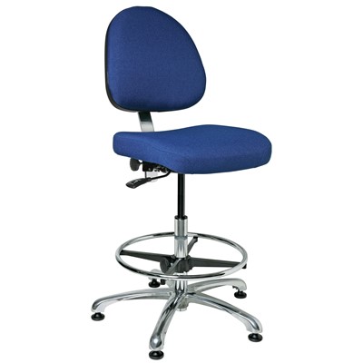 Bevco 9550M-S-F-RB - Integra 9000 Series Upholstered Office Chair - Fabric - 21.5"-31.5" - Mushroom Glides - Royal Blue