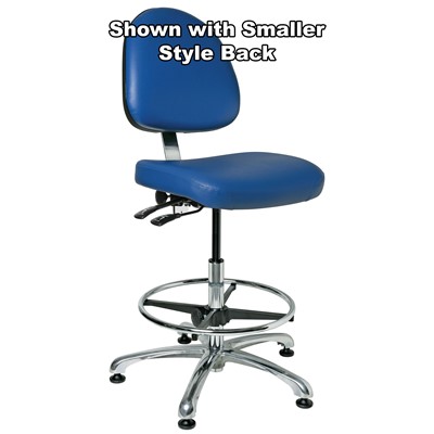 Bevco 9551L-S-V-BL - Integra 9000 Series Upholstered Office Chair - Vinyl - 21.5"-31.5" - Mushroom Glides - Blue