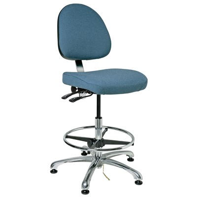 Bevco 9551M-E-F-SB - Integra-E 9000 Series ESD Chair - Static Control Fabric - 21.5"-31.5" - ESD Mushroom Glides - Slate Blue