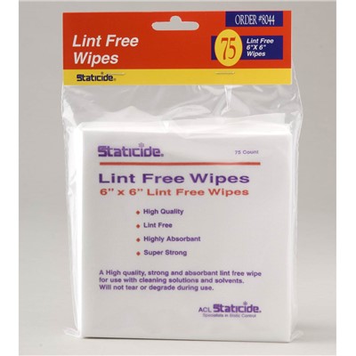 ACL Staticide 8044 - Lint-Free Wipes - 6" x 6" - 75 Wipes/Bag