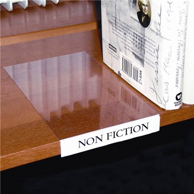 Aigner Index BS-5108 - Moveable Shelf Label Holder - Bottom-Loading - 0.75" x 5" x 8" - Clear - 10/Pack
