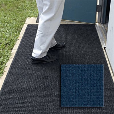 Andersen Co. - No. 385 Brush Hog Plus Outdoor Entrance Mat - Scraper - 5.4' x 8' - Cleated Back - Navy
