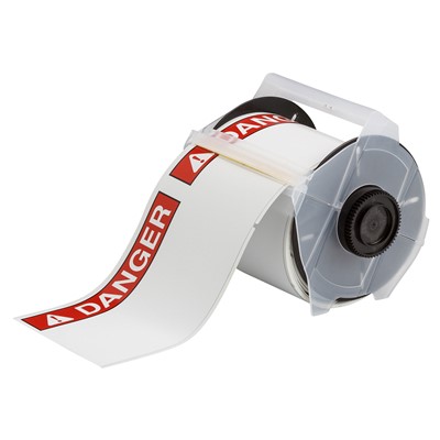 Brady 133140 - B-854 ToughWash Metal Detectable ANSI Danger Label - 4" x 6.25" - White/Red - 100/Roll