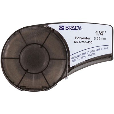 Brady M21-250-430 - B-430 M21 Series Label Cartridge - 21' x 0.25" - Black/Clear