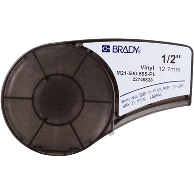 Brady M21-500-595-PL - B-595 M21 Series Label Cartridge - 21' x 0.5" - White/Purple