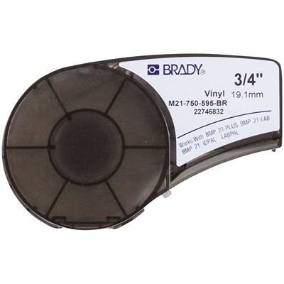 Brady M21-750-595-BR - B-595 M21 Series Label Cartridge - 21' x 0.75" - White/Brown