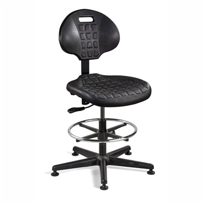 Bevco 7300-BK - Everlast 7000 Series Ergonomic Chair - Polyurethane - 19"-26.5" - Mushroom Glides - Black