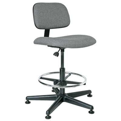 Bevco 4300-GY - Westmound 4000 Series Ergonomic Pneumatic Chair - Fabric - 19.5"-27" - Mushroom Glides - Gray
