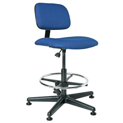 Bevco 4300-RB - Westmound 4000 Series Ergonomic Pneumatic Chair - Fabric - 19.5"-27" - Mushroom Glides - Royal Blue