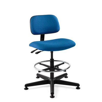 Bevco 4301-RB - Westmound 4000 Series Ergonomic Pneumatic Chair w/Articulating Tilt Seat & Back - Fabric - 19.5"-27" - Mushroom Glides - Royal Blue