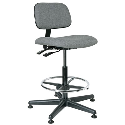 Bevco 4501-GY - Westmound 4000 Series Ergonomic Pneumatic Chair w/Articulating Tilt Seat & Back - Fabric - 22.5"-32.5" - Mushroom Glides - Gray