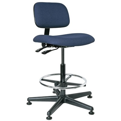 Bevco 4501-NY - Westmound 4000 Series Ergonomic Pneumatic Chair w/Articulating Tilt Seat & Back - Fabric - 22.5"-32.5" - Mushroom Glides - Navy