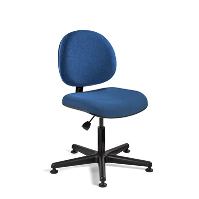Bevco V4007MG-BL - LEXINGTON Value-Line V4 Series Ergonomic Pneumatic Chair - Upholstery - 16"-21" - Mushroom Glides - Blue
