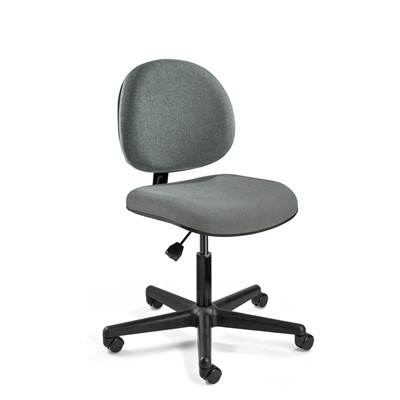 Bevco V4007CC-GY - LEXINGTON Value-Line V4 Series Ergonomic Pneumatic Chair - Upholstered - 17"-22" - Carpet Casters - Gray