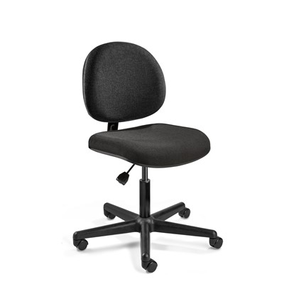 Bevco V4007HC-BK - LEXINGTON Value-Line V4 Series Ergonomic Pneumatic Chair - Upholstered - 17"-22" - Hardwood Floor Casters - Black
