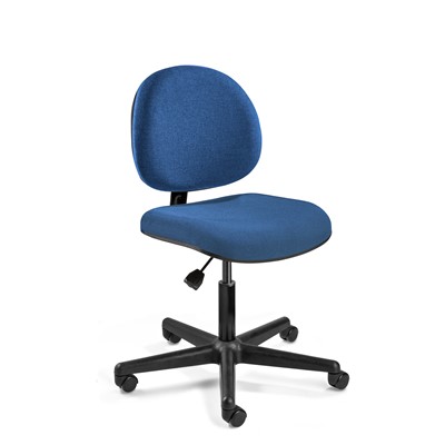 Bevco V4007HC-BL - LEXINGTON Value-Line V4 Series Ergonomic Pneumatic Chair - Upholstery - 17"-22" - Hard Wood Floor Casters - Blue