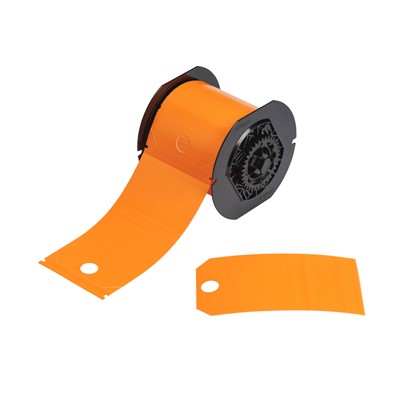 Brady B30-255-851-ORNG - Printable Polyester Safety Tags - 5.75" x 3.25" - Orange - 100 Tags