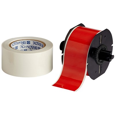 Brady B30C-2250-483RD-KT - B-483 B30 Series ToughStripe Printable Floor Marking Tape Labels - Polyester w/Overlaminate - Red - 2.25" x 100'