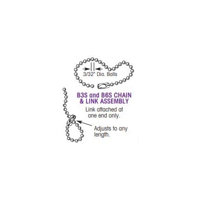 Hang-Ups Unlimited - B3S-6 - Assembly Chain with Connectors - 6" #3 Bead Chain and Connector