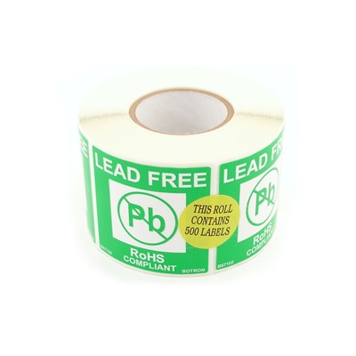 Botron B67102 - Lead Free Awareness Label Roll - 2"x2" - Green