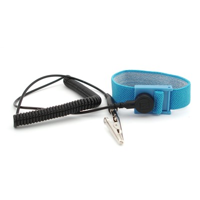 Botron B9010 - Lightweight Adjustable Wrist Strap Set - 10' - Blue