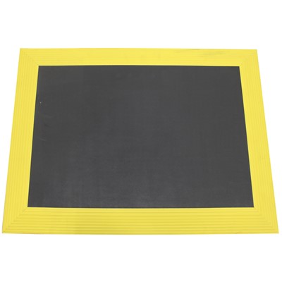Ergomat BD0305-YB - Bubble Down Anti-Fatigue Mat w/Yellow Bevels - 5' x 3' - Charcoal Gray