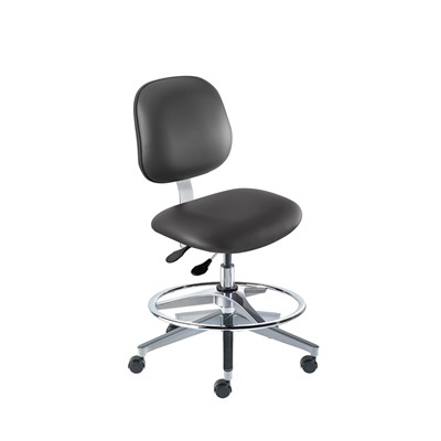 Biofit BEA-M-RC-T-AFP-XA-C-P28540 - Belize Series Chair w/22"  adjustable Footring - 19" - 26" - Chrome Plated - Black Vinyl
