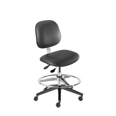 Biofit BER-M-RC-T-AFP-XA-C-P28540 - Belize Series Chair w/22"  adjustable Footring - 19" - 26" - Chrome Plated - Black Vinyl
