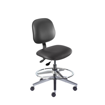 Biofit BEW-M-RC-T-AFP-XA-06-P28540 - Belize Series Chair w/22"  adjustable Footring - 19" - 26" - Black Powder Coated - Black Vinyl