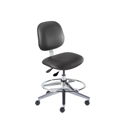 Biofit BEW-M-RC-T-AFP-XA-C-P28540 - Belize Series Chair w/22"  adjustable Footring - 19" - 26" - Chrome Plated - Black Vinyl
