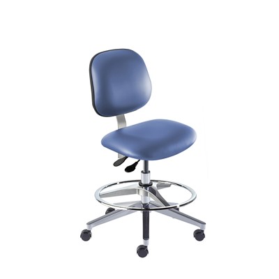 Biofit BEW-M-RC-T-AFP-XA-C-P28542 - Belize Series Chair w/22"  adjustable Footring - 19" - 26" - Chrome Plated - Blue Vinyl