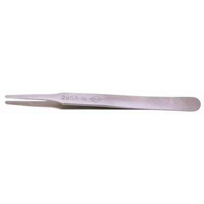 Erem 2ASASL - Broad Point Stainless Steel Tweezers - Flat Tip - Anti-Magnetic - 4.75"