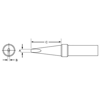 Weller PTA6 - PT Series Screwdriver Soldering Tip for TC201 Irons - 600° - 0.062" x 0.62"