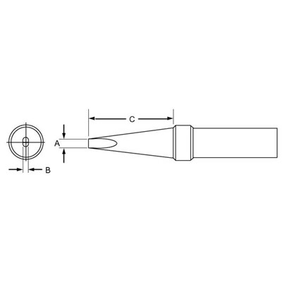 Weller PTB8 - PT Series Screwdriver Soldering Tip for TC201 Irons - 800° - 0.093" x 0.62"
