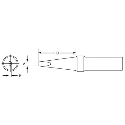 Weller PTC7 - PT Series Screwdriver Soldering Tip for TC201 Irons - 700° - 0.125" x 0.62"