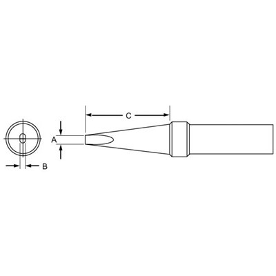 Weller PTC8 - PT Series Screwdriver Soldering Tip for TC201 Irons - 800° - 0.125" x 0.62"