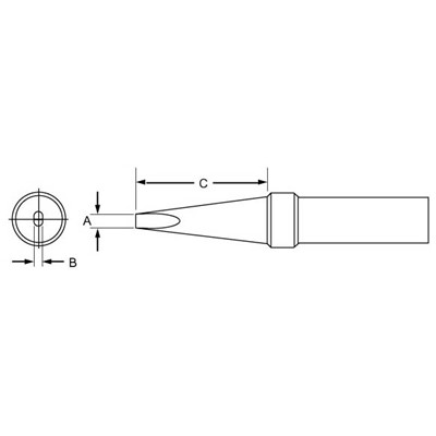 Weller PTD8 - PT Series Screwdriver Soldering Tip for TC201 Irons - 800° - 0.187" x 0.62"