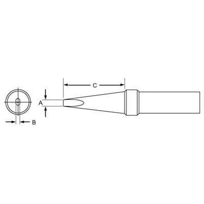 Weller PTH7 - PT Series Screwdriver Soldering Tip for TC201 Irons - 700° - 0.031" x 0.62"