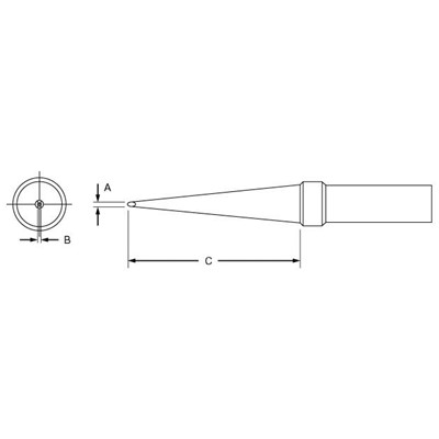 Weller PTM7 - PT Series Long Screwdriver Soldering Tip for TC201 Irons - 700° - 0.125" x 1"