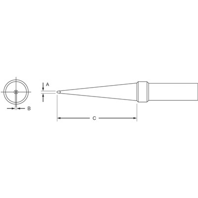 Weller ETJ - ET Series Long Screwdriver Soldering Tip for PES51 Iron - 0.031" x 1"