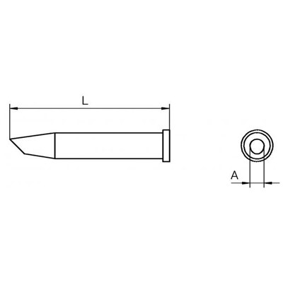 Weller T0054471099 - XTCC Soldering Tip - Angled Chisel - 3.2 mm