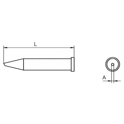 Weller T0054471899 - XTF Soldering Tip - Round Flat - 1.2 mm