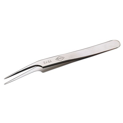 Erem 5ASA - Stainless Steel Anti-Magnetic Offset Precision Tweezers - Straight Very Fine Tips - Smooth - 4.528"
