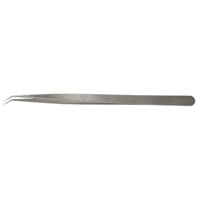 Erem 65ASA - Stainless Steel Anti-Magnetic Precision Tweezers - Curved Very Fine Tips - Smooth - 5.512"