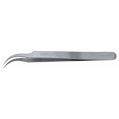 Erem EROP7SA - Stainless Steel Anti-Magnetic Tweezers - Curved Very Fine Tips - Smooth - 4.5"
