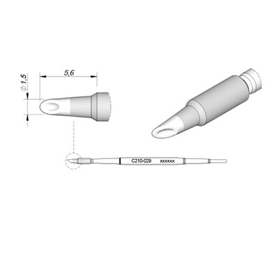 JBC Tools C210029 - C210 Series Soldering Cartridge - Spoon - 1.5 mm