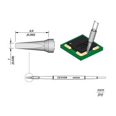 JBC Tools C210034 - C210 Series Cartridge for Conformal Coating Removal - 1 mm